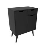Gabinete Para Banheiro Com 2 Portas E 1 Gaveta Bn3637 Preto Tecnomobili