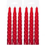 Kit 6 Vela Espiral Natalina Decoração Vermelha Torcida 20cm