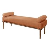 Recamier Banco Berlim Luxo Madeira Maciça Castellar Móbile Linho Terracota Linho Terracota