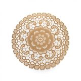 Jogo Americano Redondo De Plástico Flor Dourado 38cm