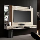 Painel Home Paris Para Tv Até 55" Ripado Com Espelho