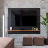Painel Para Tv Até 50 Polegadas Astúrias 136cm Cor:preto/cedro