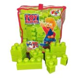 Mega Blocks 50 Peças De Verde Maçã Para Crianças Com Bolsa