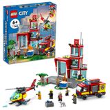 Brinquedo De Construção Lego City Fire Station 60320 Com Garagem E Veículos