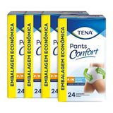 Fralda Descartável Tena Adulto Confort Pants Tamanho P/m - 4 Pacotes Com 24 Fraldas - Total 96 Tiras