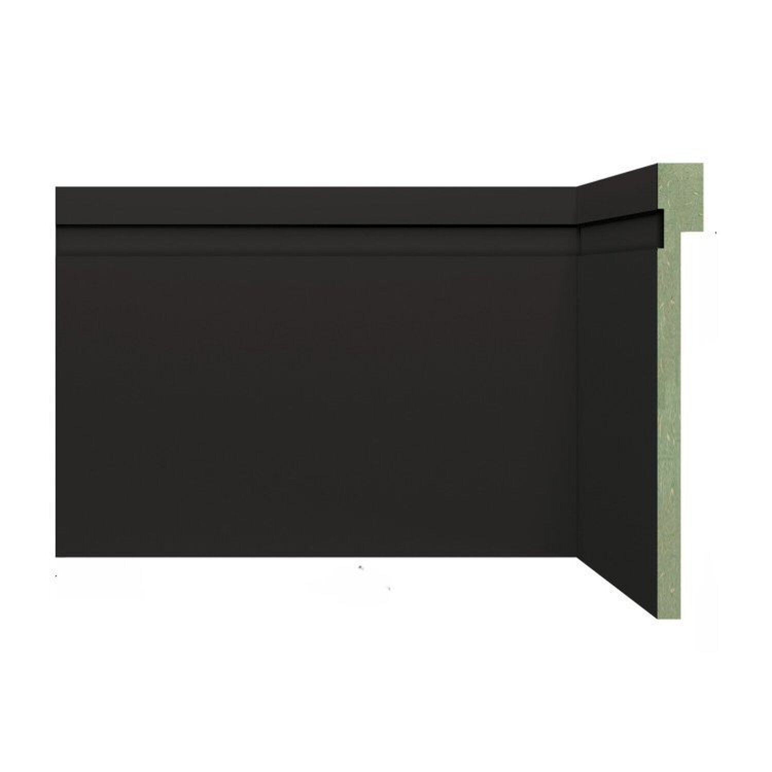 Kit Com 15 Barras Rodapé De Mdf Ultra 12cm X 18mm X 2,40m Barra De Sobrepor Com Friso 36m Preto