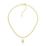 Choker Fita Diamantada Com Cápsula De Café Revestida Em Ouro