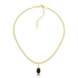 Choker Fita Diamantada Com Grão De Café Revestida Em Ouro