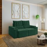 Sofá Retrátil Reclinável Com Porta Copos E Usb 3 Lugares 190cm Embaúba Extra Cabecasa Madeiramadeira Verde Diamante