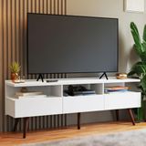 Rack Para Tv Até 65 Polegadas Com Pés Retro Branco Londres Madesa