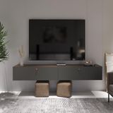 Rack Suspenso Para Tv Até 70 Polegadas 2 Portas Grécia 180cm Cinza