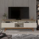 Rack Para Tv Até 70 Polegadas 2 Gavetas Grécia 180cm Off White E Nature