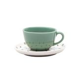 Xícara De Chá E Café Flat Samambaia 200 Ml Branco Oxford