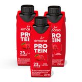 Kit 3 Bebida Láctea Emana Protein Sabor Frutas Vermelhas Com 23g De Proteínas 250ml
