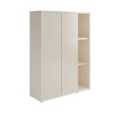 Livreiro Multiuso Alto 2 Portas 4 Prateleiras Com Nicho Oslo Off White