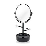 Espelho De Mesa Com Compartimento Para Jóias Jacki Design Preto
