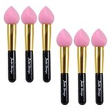 Kit De 6 Peças Pincel Esponja Gota Para Corretivo Jacki Design Rosa
