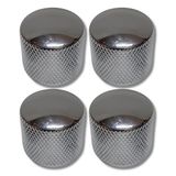 Kit 4 Knob Baixo Guitarra Metal S/ Parafuso Grande Cromado