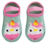 Meia Sapatinha Infantil Antiderrapante Tam. P (6-12m) Unicórnio - Buba