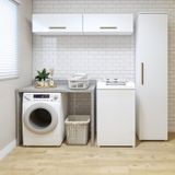 Lavanderia Modulada 1 Armário Multiuso E 2 Armários Aéreo Uberaba Branco