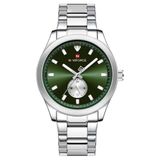 Relógio Masculino De Quartzo Esportivo Com Cronógrafo Em Aço Inoxidavel Impermeavel Verde