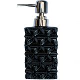 Saboneteira Liquida Banheiro Lavabo Cerâmica Preto De 350ml