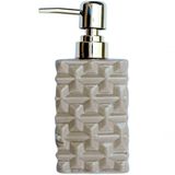 Saboneteira Liquida Lavabo Banheiro Cerâmica Bege Gold 350ml