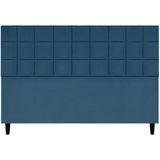 Cabeceira Decorativa Florem Para Cama De King 195 Cm Azul-marinho, Suede