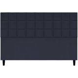 Cabeceira Decorativa Florem Para Cama De King 195 Cm Preto, Suede