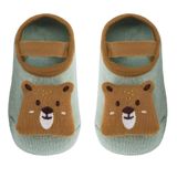 Meia Sapatinha Infantil Antiderrapante Com Aplique Tam. P (6-12m) Urso - Buba