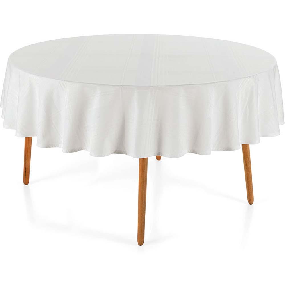 Toalha De Mesa Redonda 178cm Jacquard Fragnani - Karsten Branca