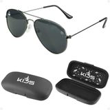 Oculos Sol Infantil Proteção Uv Preto Aviador Menino Acetato Praia Social Qualidade Premium Verão
