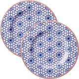 Jogo Pratos Sobremesa Lanche 2 Pessoas 2pçs Abstratta 21cm