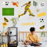 Adesivo De Parede Futebol Decorativo Para Quarto E Sala Titulo Amarelo