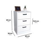Mesa De Cabeceira 40cm 3 Gaveta Quarto Cama Puxador Dourado