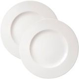 Jogo Pratos Sobremesa Lanche 8 Pessoas 8pçs Aba Larga 21cm
