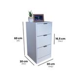 Mesa De Cabeceira 30cm 3 Gavetas Quarto Cama Puxador Cinza