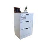 Mesa De Cabeceira 40cm 3 Gaveta Quarto Cama Puxador Preto
