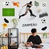Adesivo De Parede Futebol Decorativo Para Quarto E Sala Titulo Preto