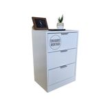 Mesa De Cabeceira 40cm 3 Gavetas Quarto Cama Puxador Cinza