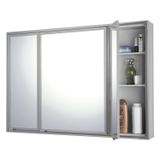 Espelheira Trio Silver Sobrepor 86cm X 58,5cm X 11,0cm Silver