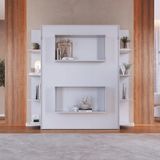 Cama Casal Articulável Vertical Com Estante 140 Vancouver Branco