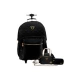 Kit Escolar Mochila Rodas+lancheira+estojo Mickey Teen Preto