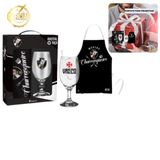 Kit Taça 330ml Vinho Cerveja+ Avental Poliéster Cozinha