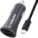 Carregador Veicular Usb-c+usb C/cabo Usb-c Pd Qc 40w Cv209cc Kimaster