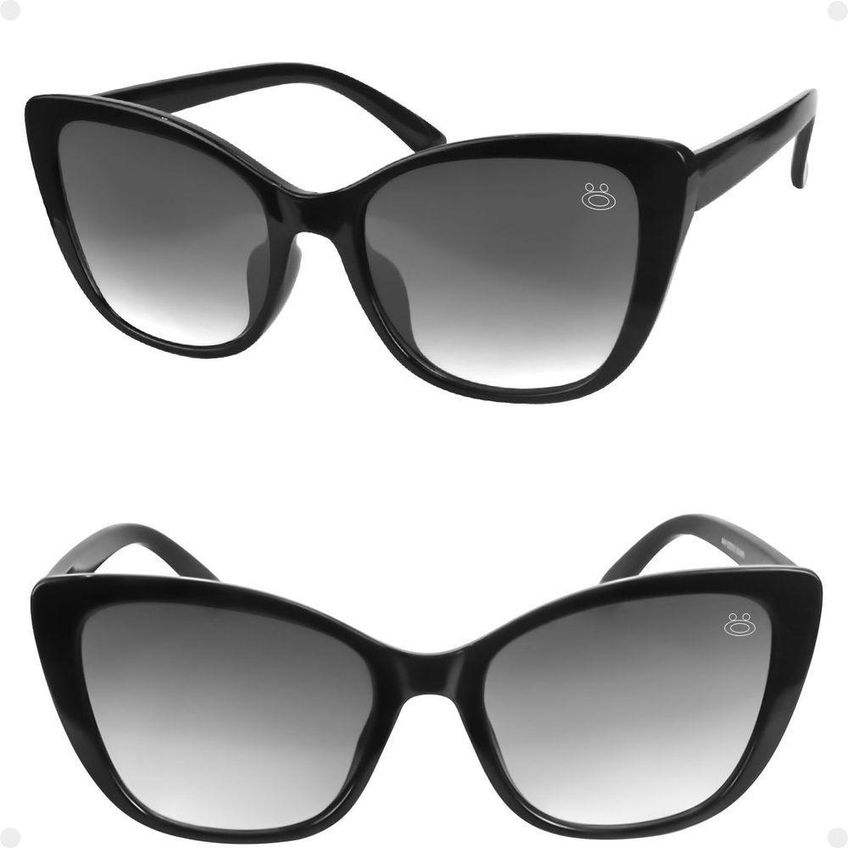 Oculos Sol Feminino Vintage Praia Gatinho Case Proteção Uv Original Luxo Preto Verão Presente Moda - imagem 3