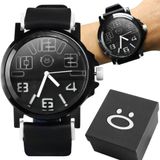 Relogio Masculino Aço Inox Silicone Preto + Caixa Premium Presente Robusto Branco Preto Social