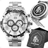 Relogio Masculino Prata Prova Dagua Aço Inoxidavel Pesado Analogico Robusto Qualidade Premium Social