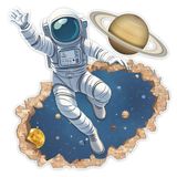 Adesivo De Parede Decorativo Astronauta Universo Em Casa
