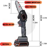 Super Moto Serra Elétrica Mini Sabre 600w Elétroserra Bateria 24v Cor Preto 110v/220v